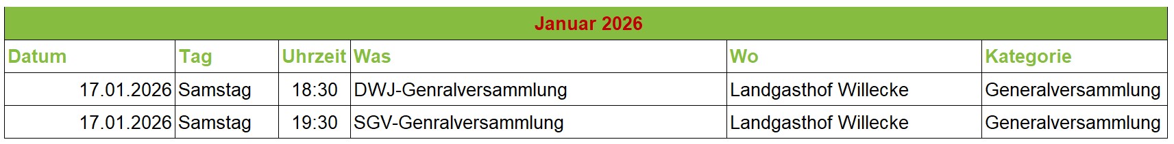 Termine Januar 2026